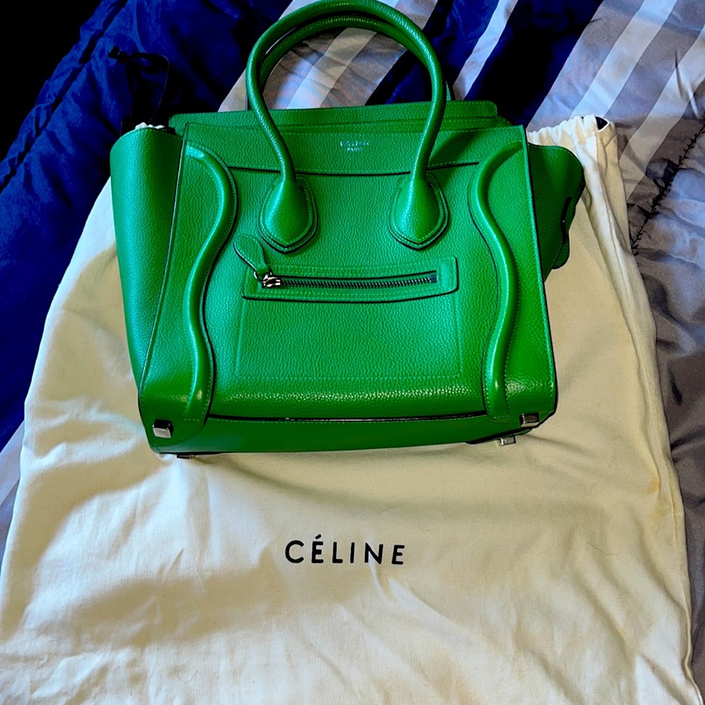Celine Mini Luggage Green 100% Authentic (slightly used) Accepting offers
